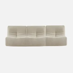 Sofá modular em boucle texturizado de 3 lugares
