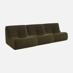 Sofá modular em boucle texturizado de 3 lugares
