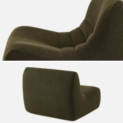Sofá modular em boucle texturizado de 3 lugares