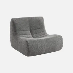 Sofá modular em boucle texturizado de 3 lugares