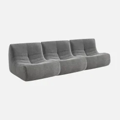 Sofá modular em boucle texturizado de 3 lugares