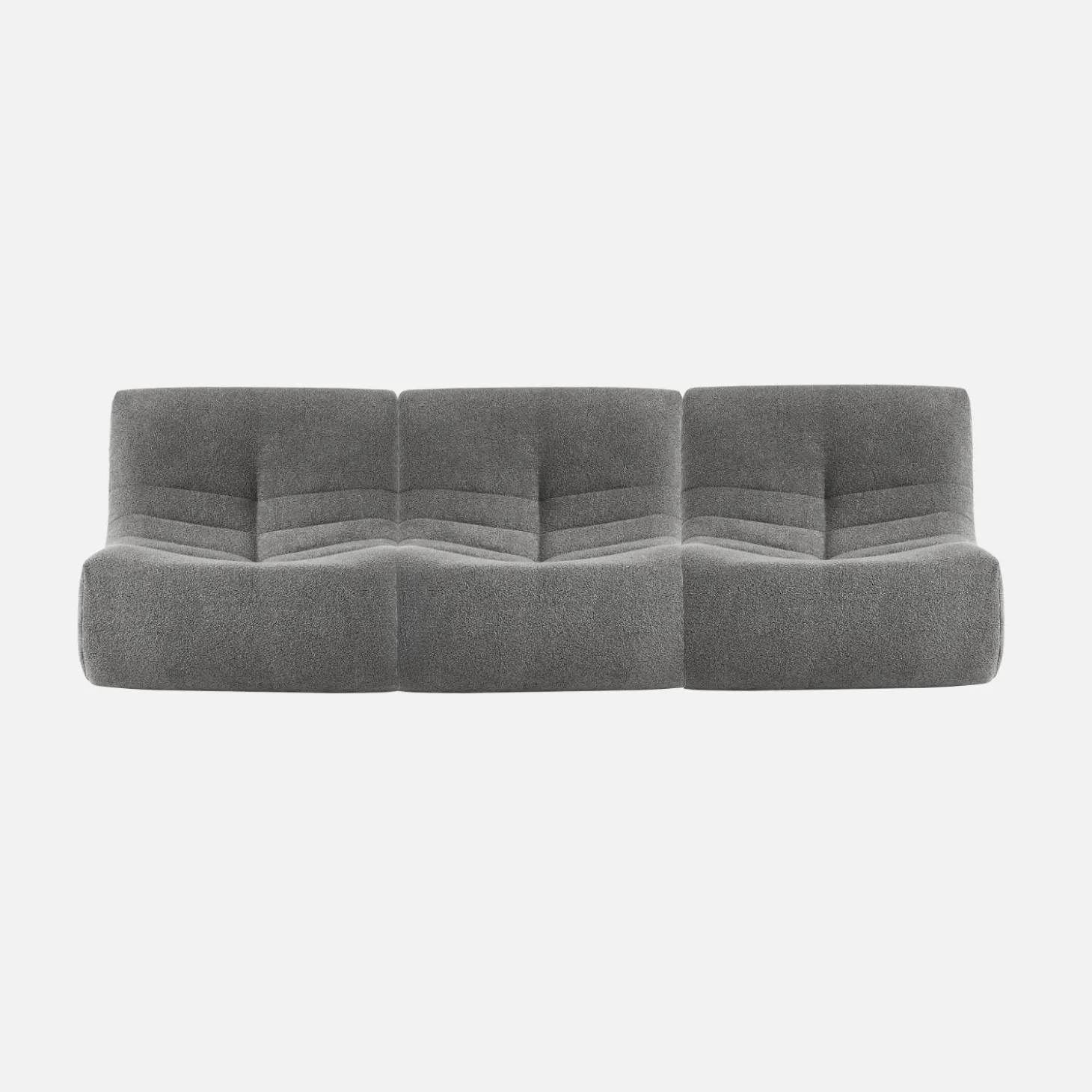 Sofá modular em boucle texturizado de 3 lugares