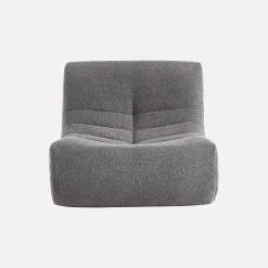 Sofá modular em boucle texturizado de 3 lugares