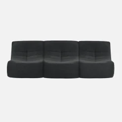 Sofá modular em boucle texturizado de 3 lugares