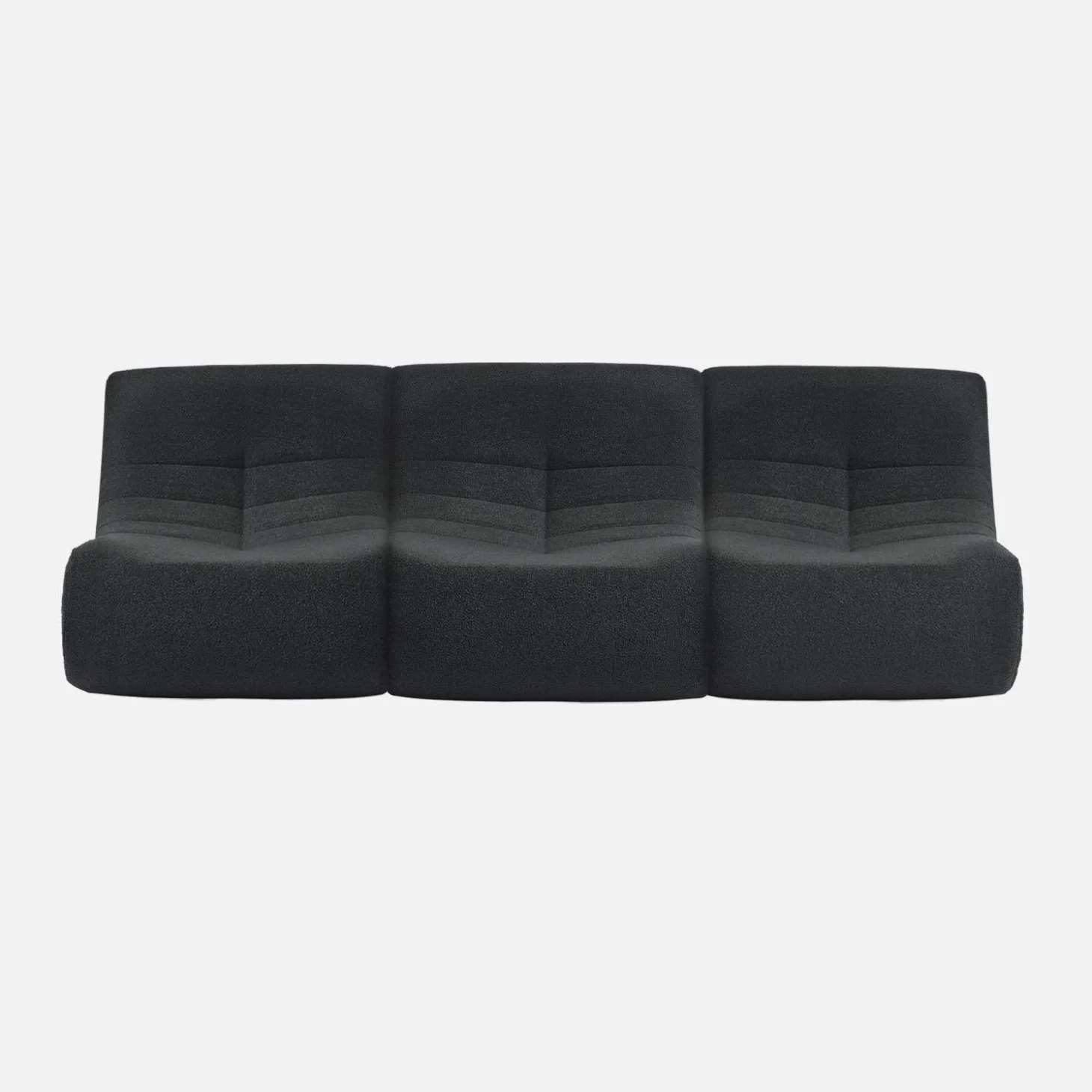 Sofá modular em boucle texturizado de 3 lugares