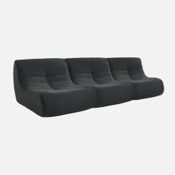 Sofá modular em boucle texturizado de 3 lugares