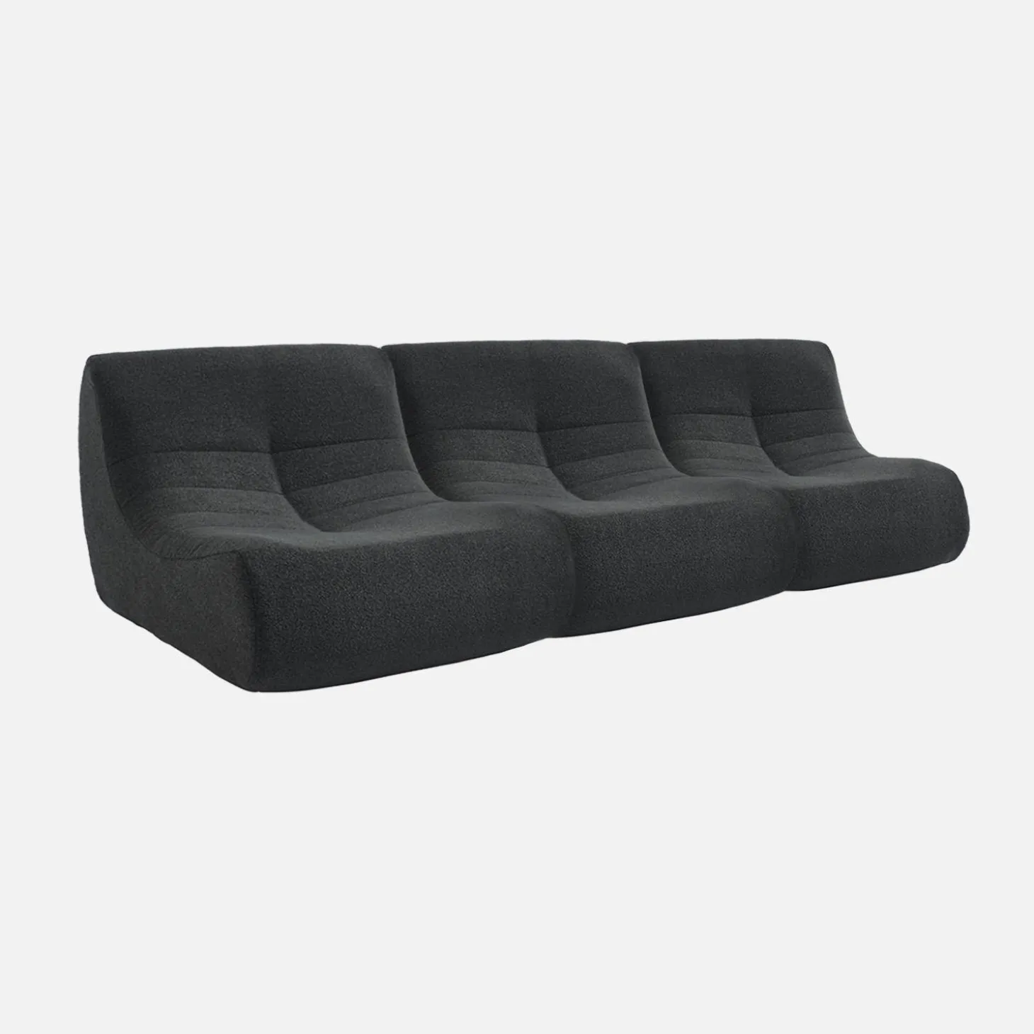 Sofá modular em boucle texturizado de 3 lugares