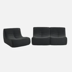 Sofá modular em boucle texturizado de 3 lugares
