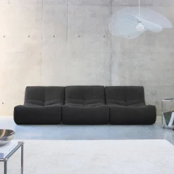 Sofá modular em boucle texturizado de 3 lugares