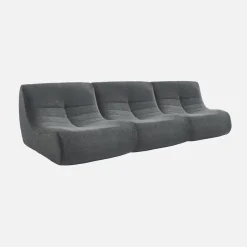 Sofá modular em boucle texturizado de 3 lugares