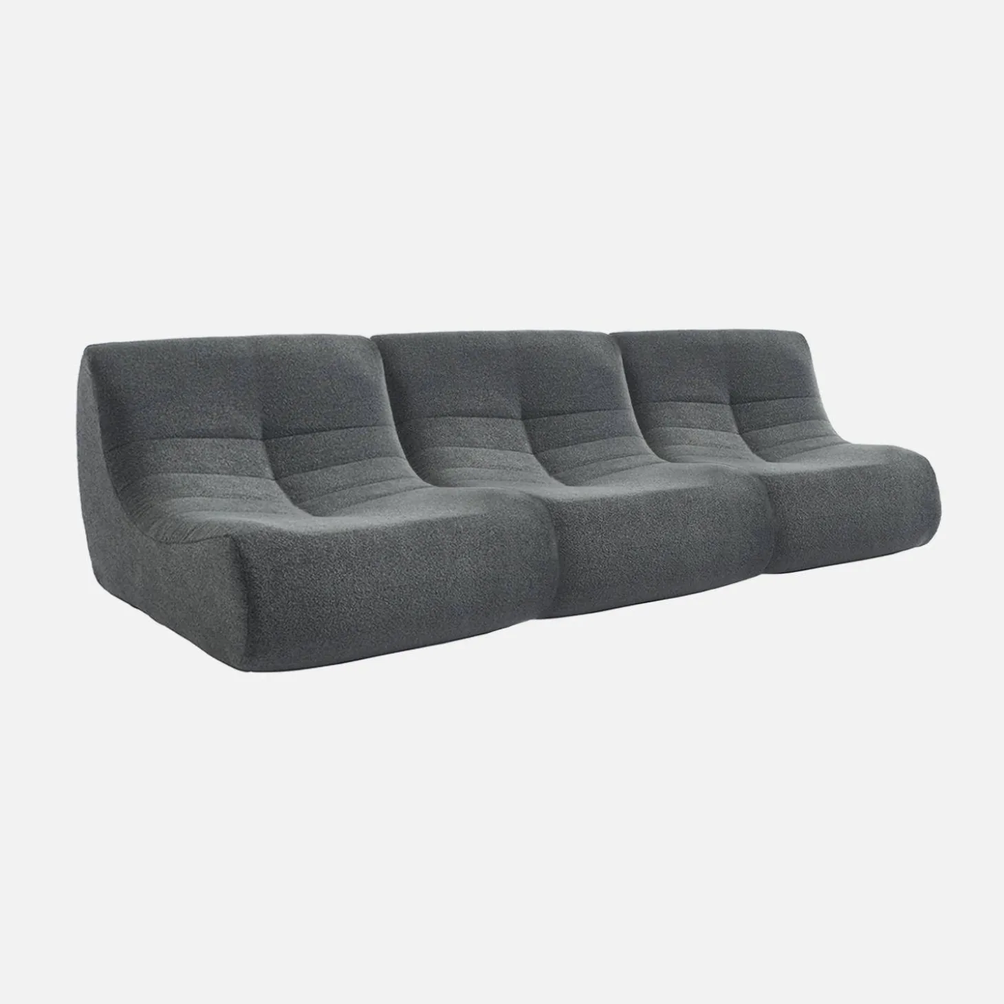 Sofá modular em boucle texturizado de 3 lugares
