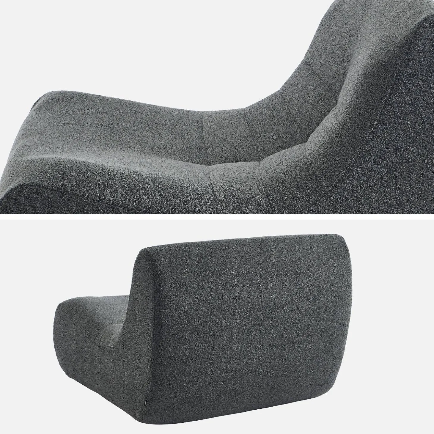 Sofá modular em boucle texturizado de 3 lugares