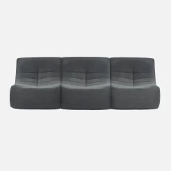 Sofá modular em boucle texturizado de 3 lugares