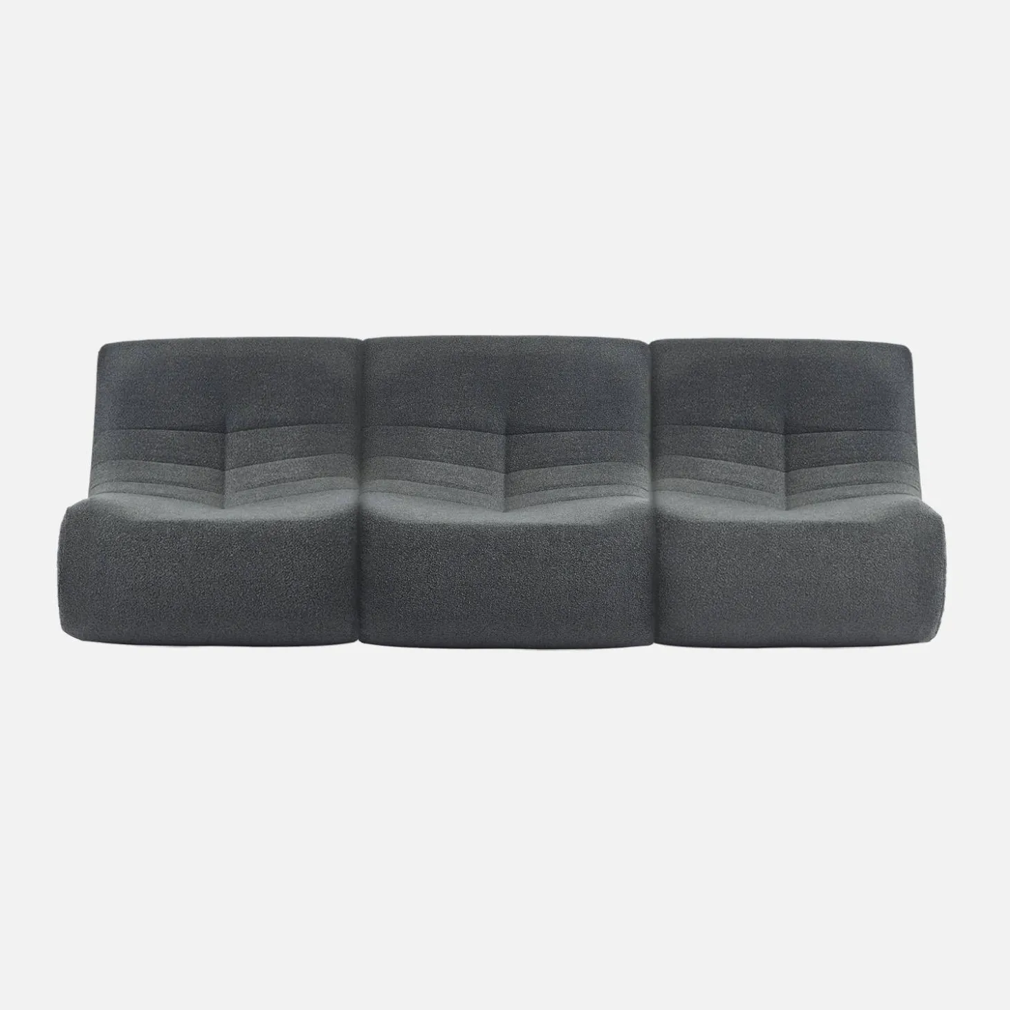 Sofá modular em boucle texturizado de 3 lugares