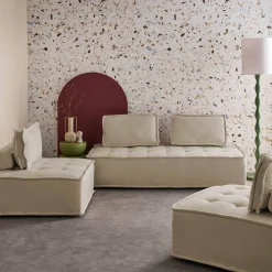 Sofá modular em tecido alcochoado, 4 lugares