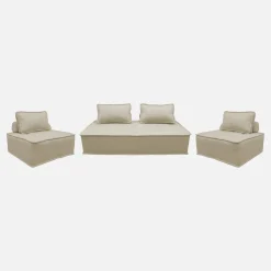 Sofá modular em tecido alcochoado, 4 lugares