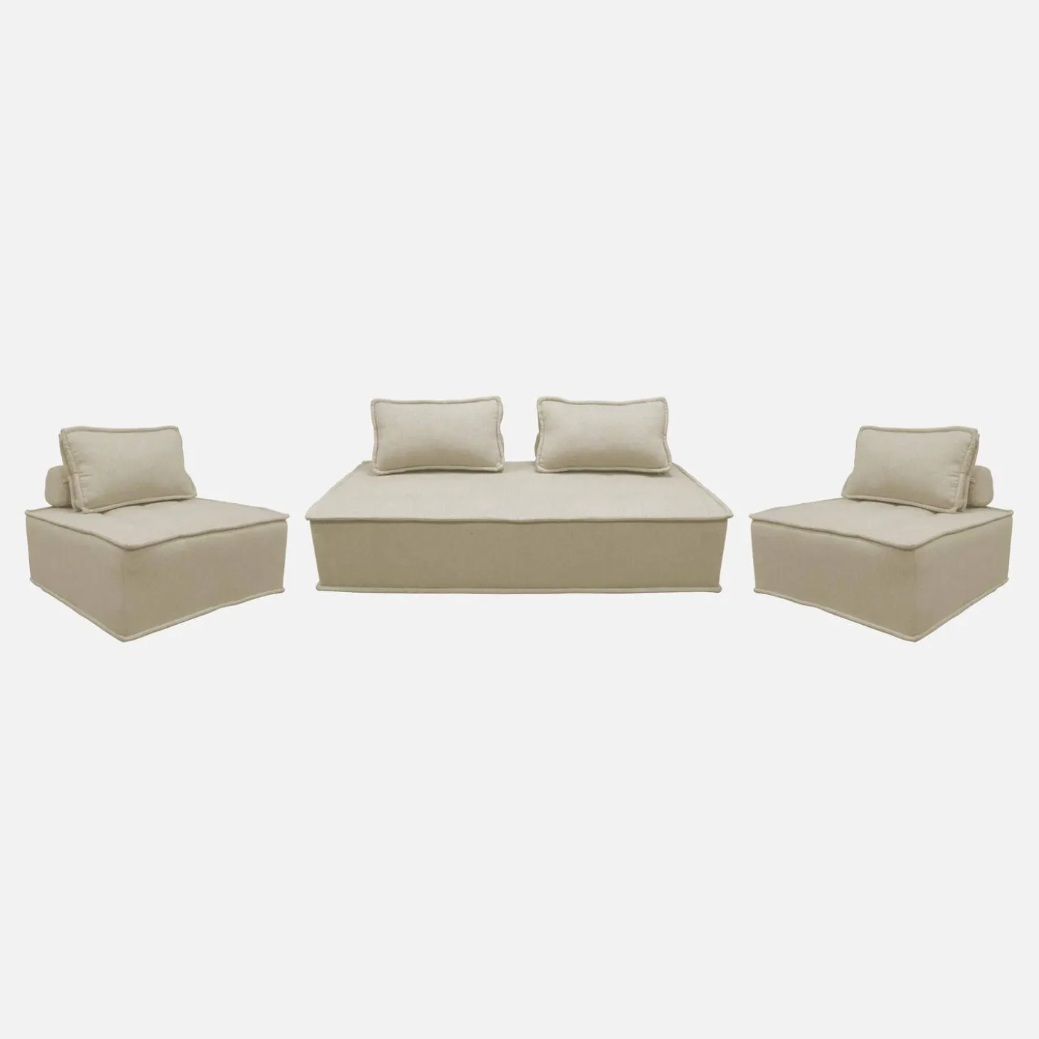 Sofá modular em tecido alcochoado, 4 lugares