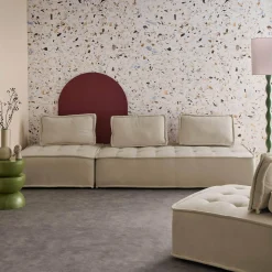Sofá modular em tecido alcochoado, 4 lugares