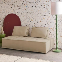 Sofá modular em tecido alcochoado, 2 lugares