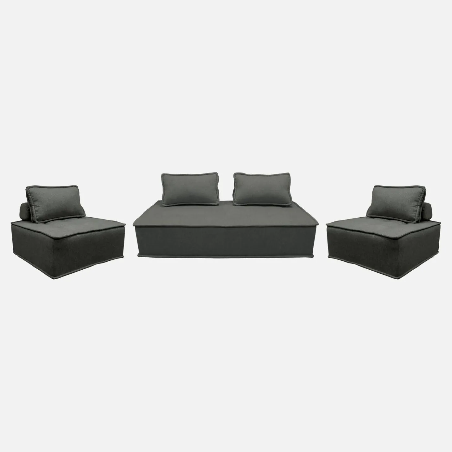 Sofá modular em tecido alcochoado, 4 lugares