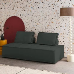Sofá modular em tecido alcochoado, 2 lugares
