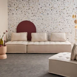 Sofá modular em tecido alcochoado, 4 lugares