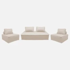 Sofá modular em tecido alcochoado, 4 lugares