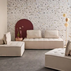 Sofá modular em tecido alcochoado, 4 lugares