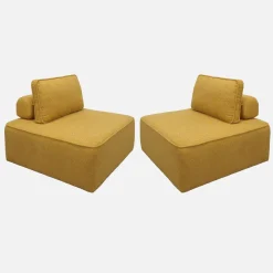 Sofá modular em tecido boucle de 2 lugares