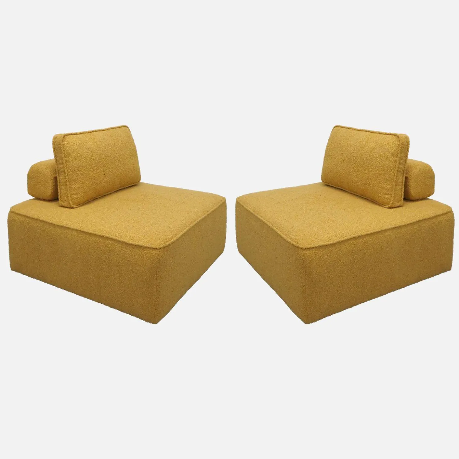 Sofá modular em tecido boucle de 2 lugares