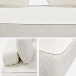 Sofá modular em tecido boucle de 3 lugares