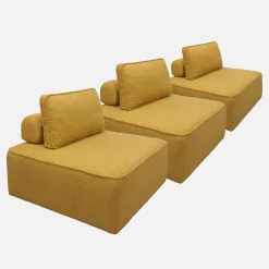 Sofá modular em tecido boucle de 3 lugares