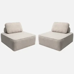 Sofá modular em tecido boucle de 2 lugares