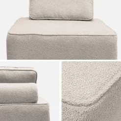 Sofá modular em tecido boucle de 2 lugares