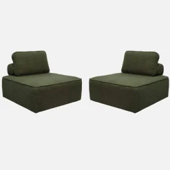 Sofá modular em tecido boucle de 2 lugares