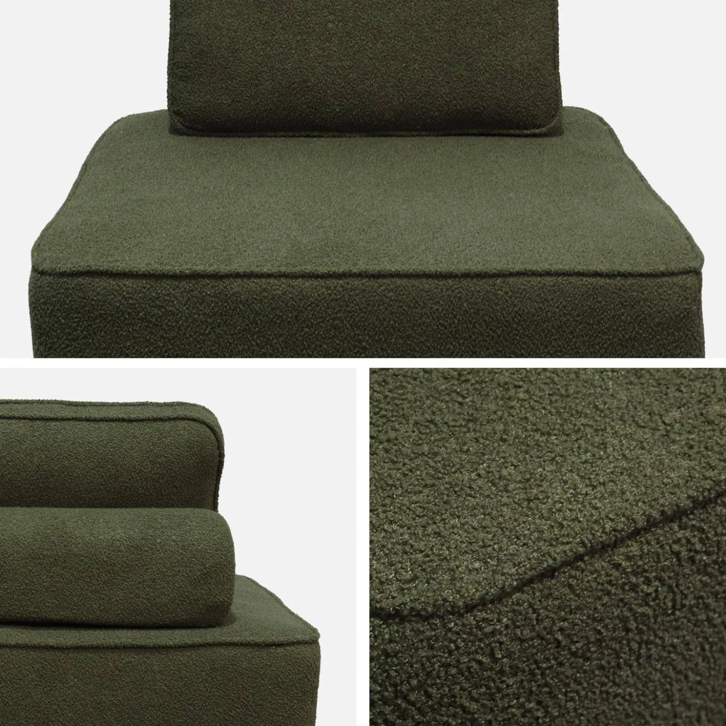 Sofá modular em tecido boucle de 2 lugares