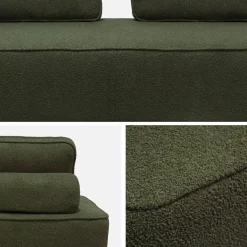 Sofá modular em tecido boucle de 3 lugares