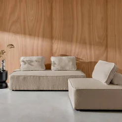 Sofá modular em tecido boucle de 3 lugares