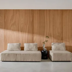 Sofá modular em tecido boucle de 3 lugares