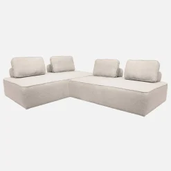 Sofá modular em tecido boucle de 4 lugares