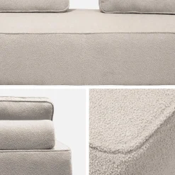 Sofá modular em tecido boucle de 4 lugares