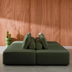 Sofá modular em tecido boucle de 4 lugares