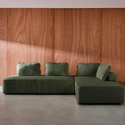 Sofá modular em tecido boucle de 4 lugares