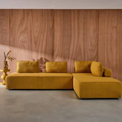 Sofá modular em tecido boucle de 4 lugares