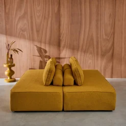Sofá modular em tecido boucle de 4 lugares
