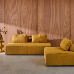 Sofá modular em tecido boucle de 3 lugares