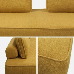 Sofá modular em tecido boucle de 3 lugares