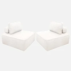 Sofá modular em tecido boucle de 2 lugares