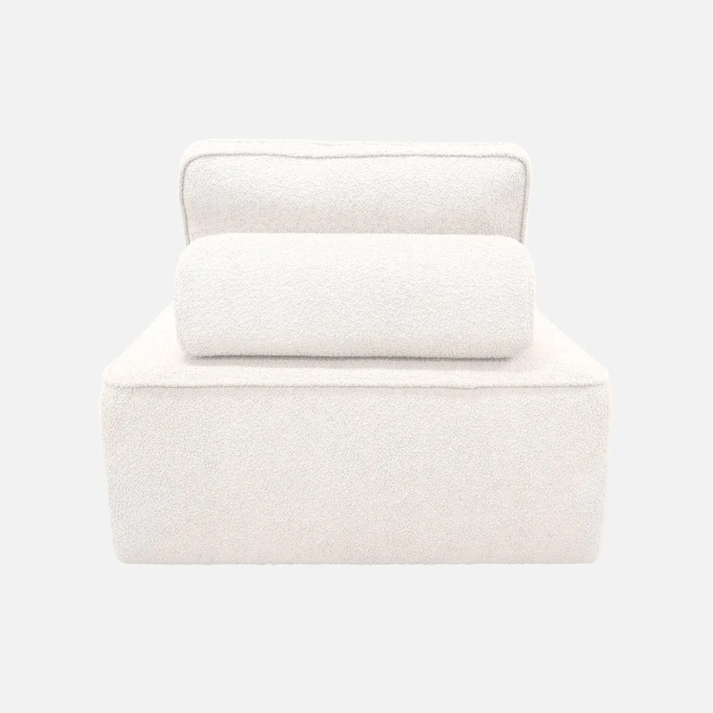 Sofá modular em tecido boucle de 2 lugares