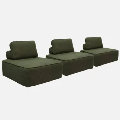 Sofá modular em tecido boucle de 3 lugares